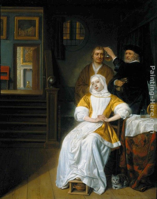 The Anaemic Lady painting - Samuel van Hoogstraten The Anaemic Lady art painting